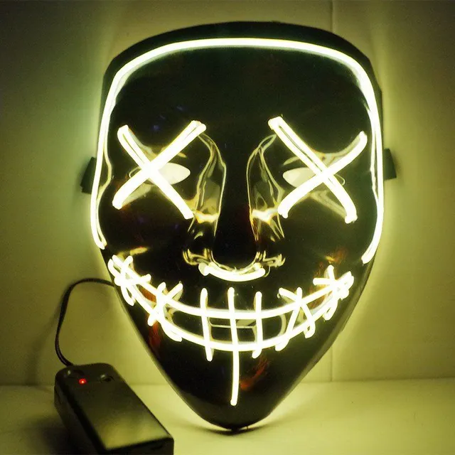 Svetelná maska LED - 8 farieb barva-zluta