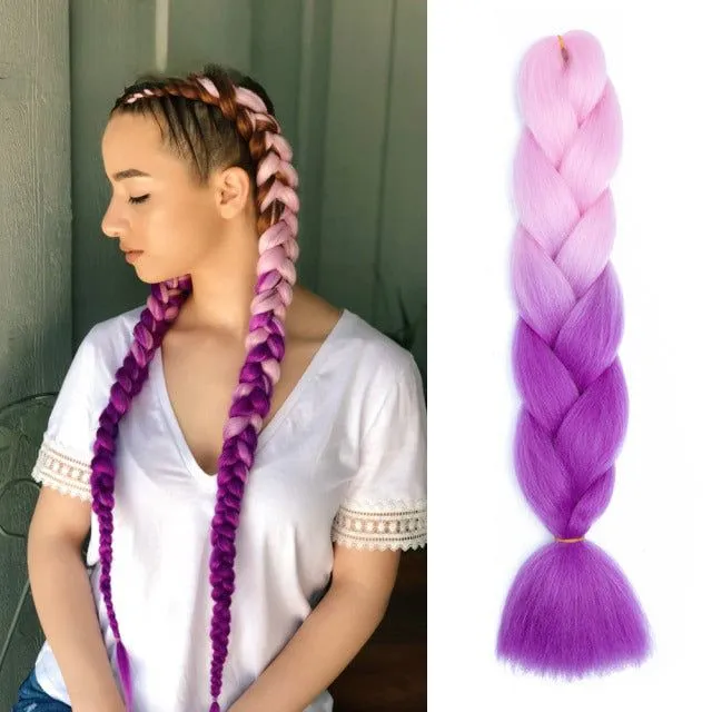 Ombre kanekalon hair on braids - more variants