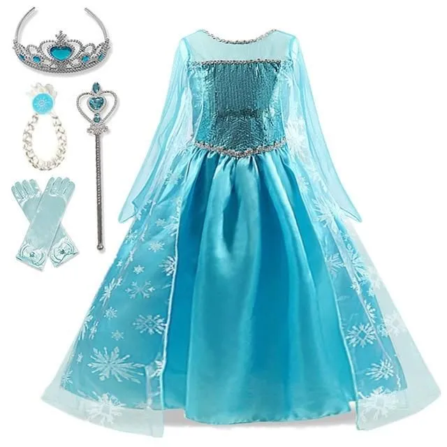 Girls Frozen Princess Costume