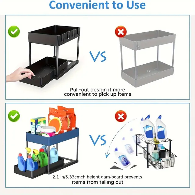 Two-piece organizer under the sink