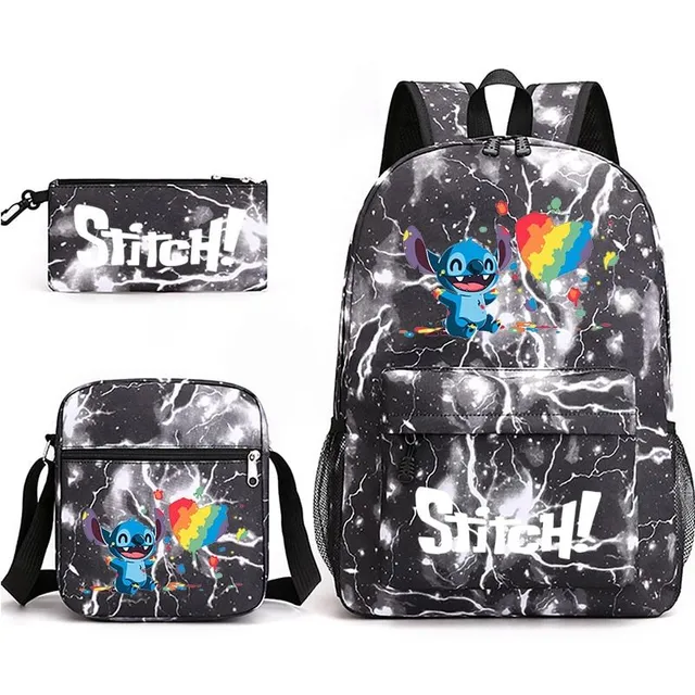 Set školních potřeb Stitch - Batoh a penál + taška přes rameno