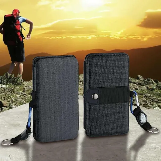 Portable solar bank with 5 folding solar panels, faster than you think
