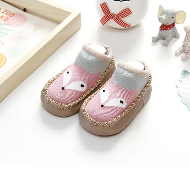 Chaussons en coton pour enfants avec semelle souple