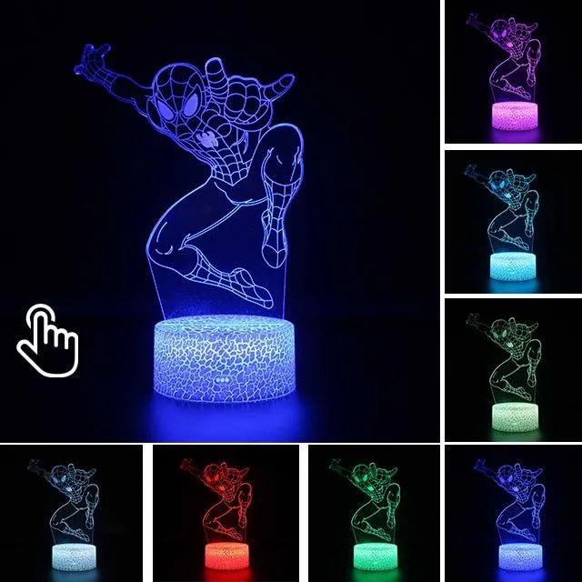 Room lamp with 3D illusion Spiderman