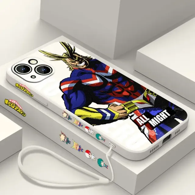 Coque en silicone stylée pour iPhone avec motifs de l'anime My Hero Academia