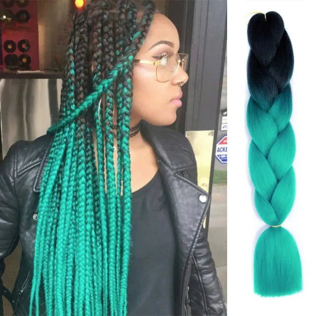 Ombre kanekalon hair on braids - more variants