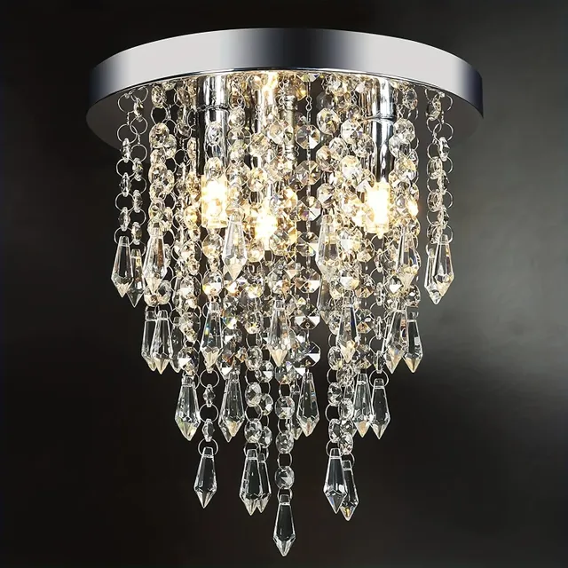 Miniaturní křišťálový stropní lustr - Elegantní moderní zapuštěné stropní světlo pro ložnici, chodbu, bar, obývací pokoj