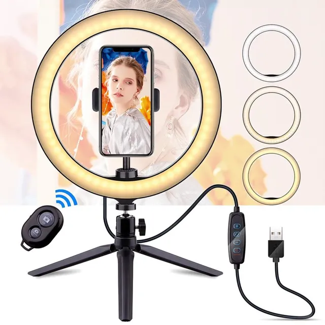 Kruhové selfie svetlo LED so stojanom