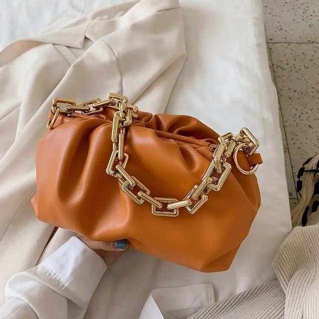 Handbag with gold chain