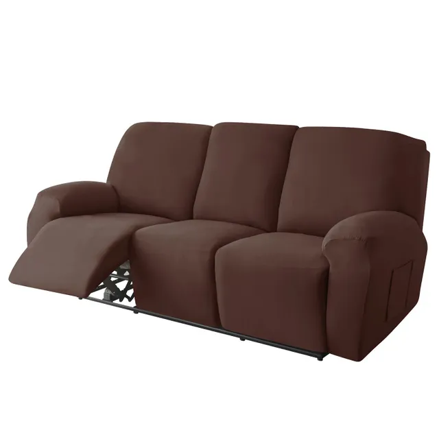 8ksVeľká zamatová pohovka - Práčovňa pre 3-sedačkové rozkladacia pohovka - Chráni nábytok s vreckom na boku - Flexibilné a pohodlné