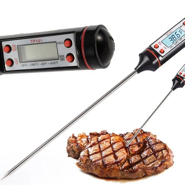 Digital thermometer for roasting and grilling meat