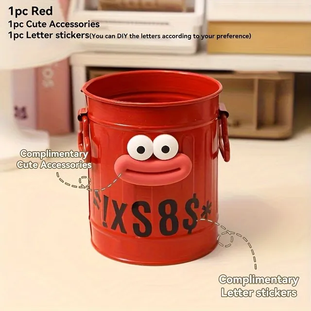 1pc Beautiful retro bucket for writing and cosmetics