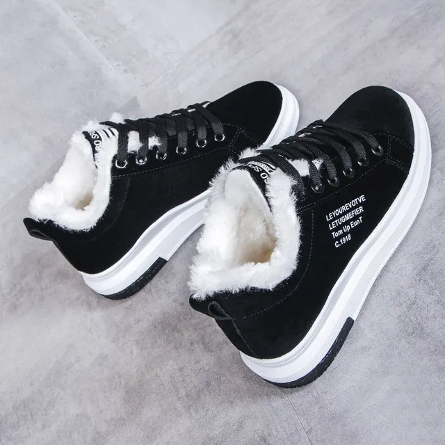 Ladies boots for winter with fur trim