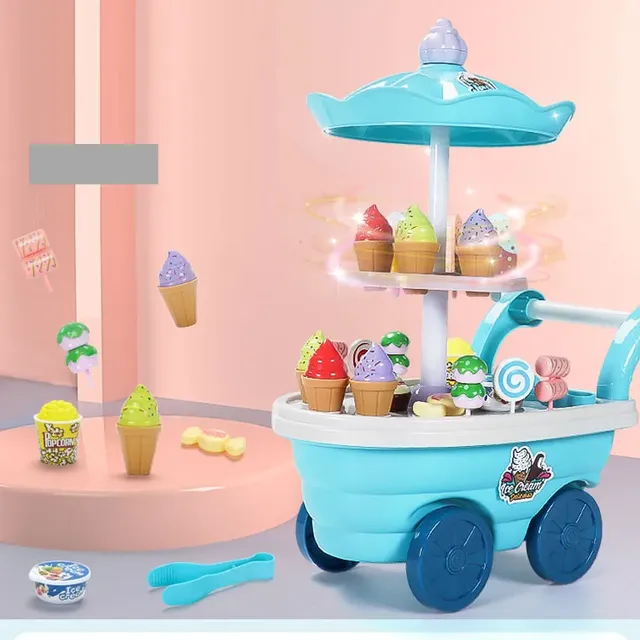 Detská zmrzlina dodávka - Puzzle Simulácia Košík Kuchyňa Toy
