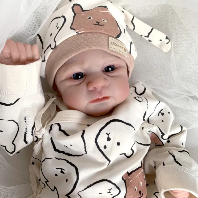 Realistic doll newborn boy 122 cm/55 cm, 3D painting with details of veins and cloth body