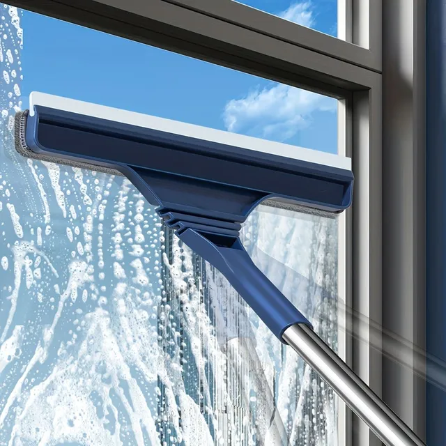 2v1 Multifunction window and floor wiper - Telescopic, with brush and squeegee © Windows, cars, household