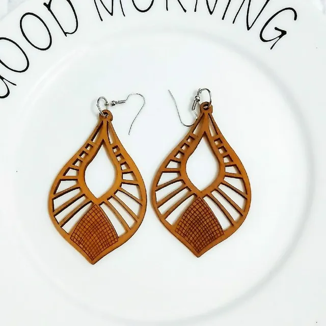 Women's luxury earrings made of African wood