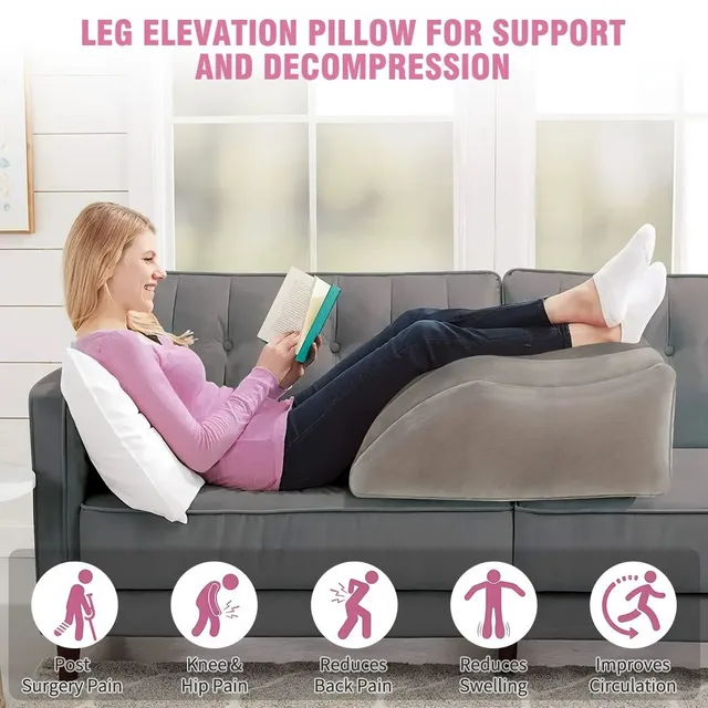 1 piece inflatable foot pillow for relaxation and leg lift