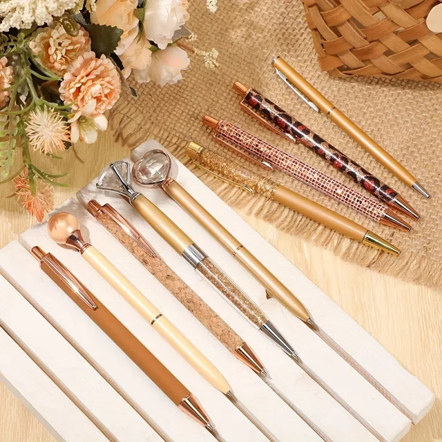 Beautiful set of pens with shimmering diamonds and liquid sand for elegant writing - Perfect gift for women, school, wedding and office