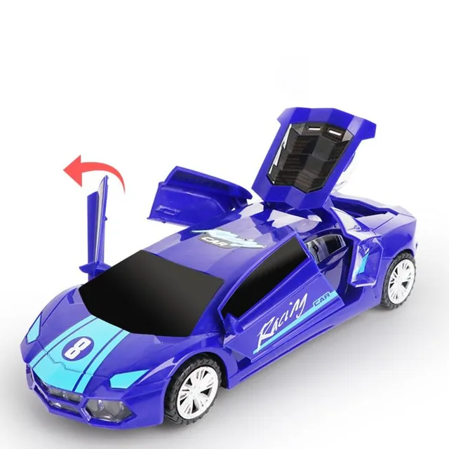 Electric dance police car with light effects