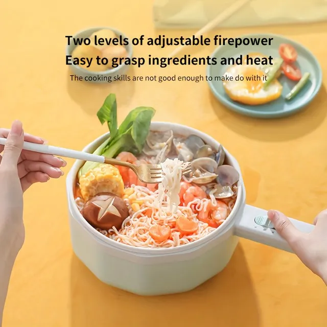 Multifunctional Electric Cooking Pot with Steam Basket, Non-sticky for Frying, Cooking in Steam, Cooking