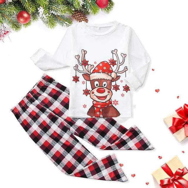 Christmas family pyjamas with a cheerful reindeer print