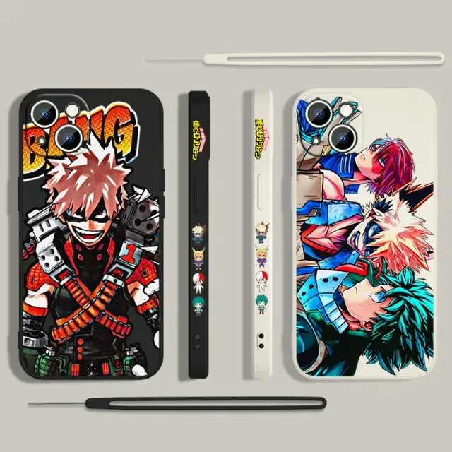 Coque en silicone stylée pour iPhone avec motifs de l'anime My Hero Academia