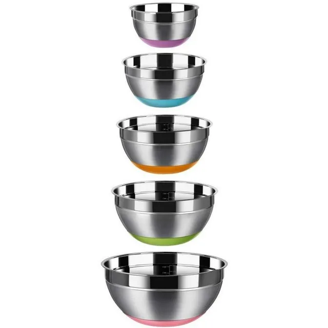 Set of stainless steel bowls 5 pcs