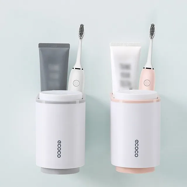 Toothpaste dispenser with toothbrush holder and paste