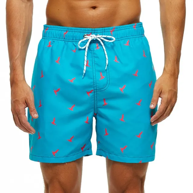 Men's quick-drying swim shorts with mesh lining and print