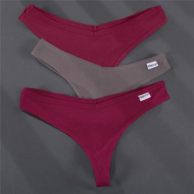 Quality cotton thong set 3 pieces