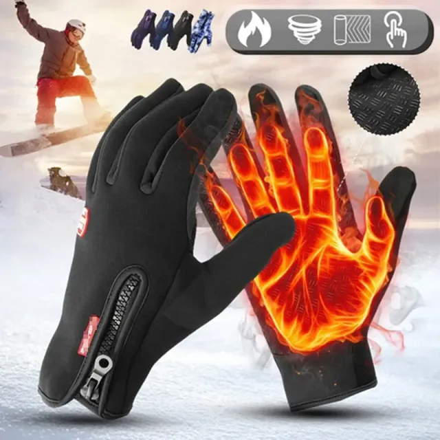 Insoluble winter touch gloves with heating for men and women