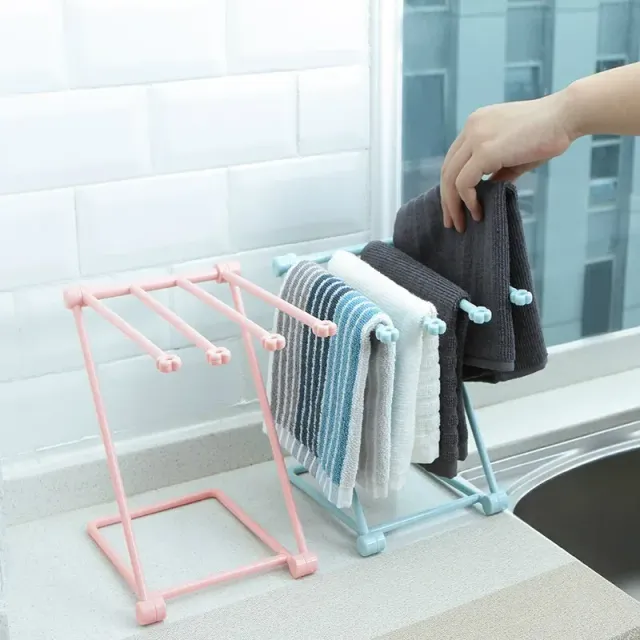 Practical mini stand for kitchen towels and rags - several color variants