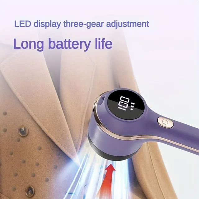 Charging hair remover from USB substances: Portable machine for domestic removal of lumps, hair from sweaters and clothing with fibres