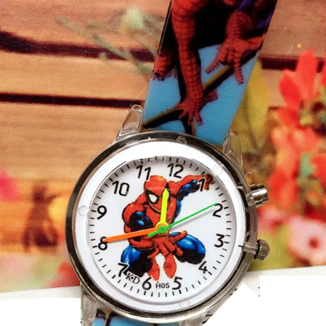 Boy's glowing watch with silicone strap - Spiderman