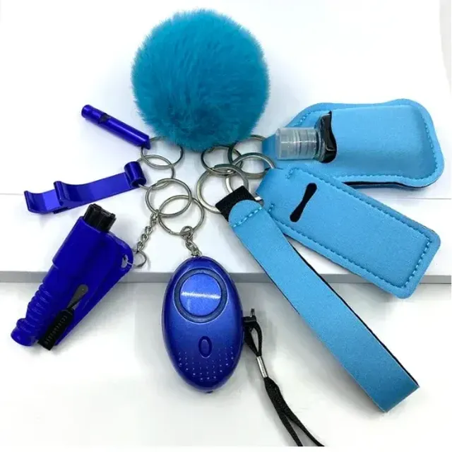 Set of keychains for self-defense women - different colors and designs