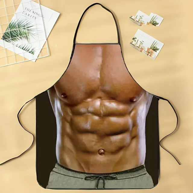 Stylish apron with polyester muscle printing