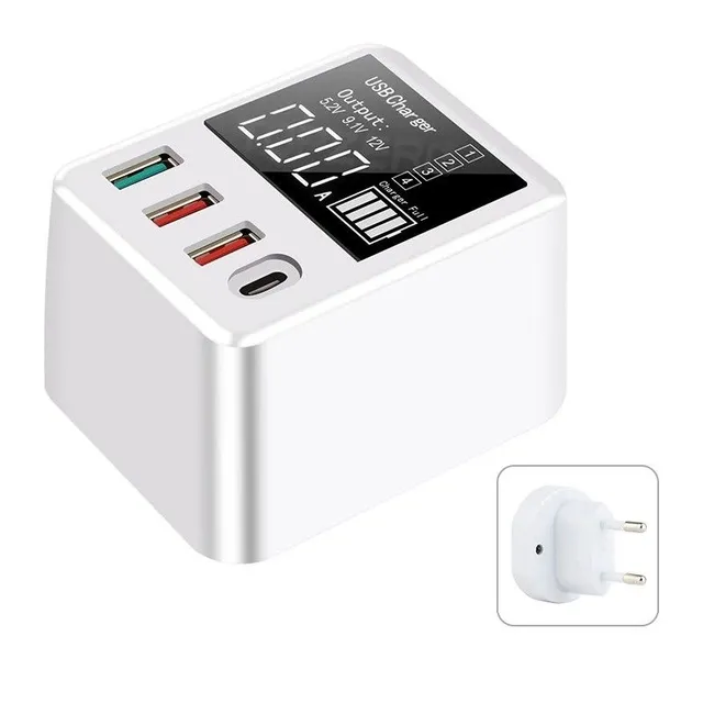 Adaptor de rețea cu 3 porturi USB / USB-C Quick Charge și PD