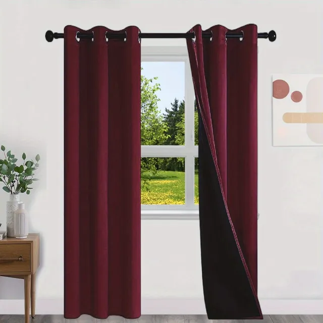 Blackout curtains with no pattern with thermal lining - Energy saving, privacy and style for living room, bedroom, kitchen and bathroom