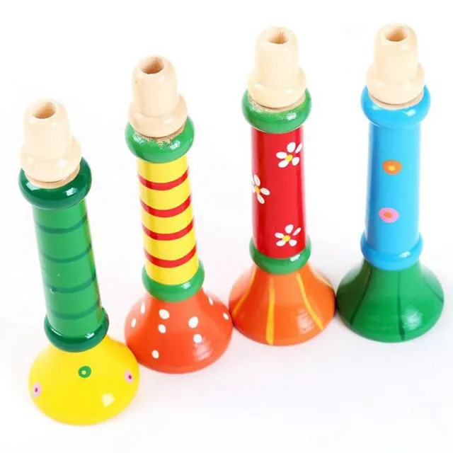 Happy children's wooden whistle