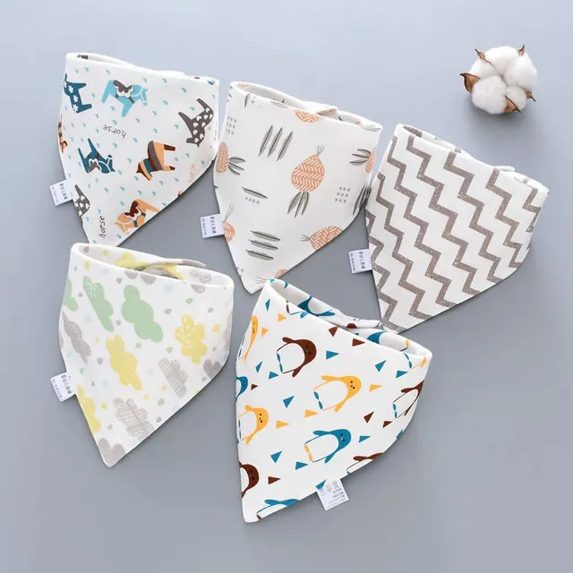 Soft cotton baby bib 5 pcs