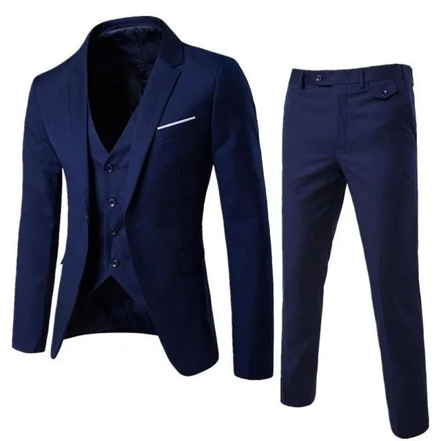 Pánský luxusní oblek šedá  Erasmo modra 3