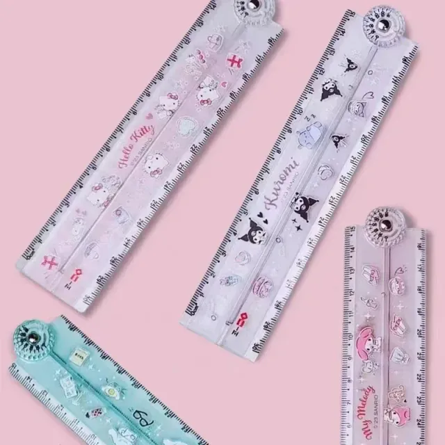 Folding multifunction ruler 30 cm with cute motifs for children and students