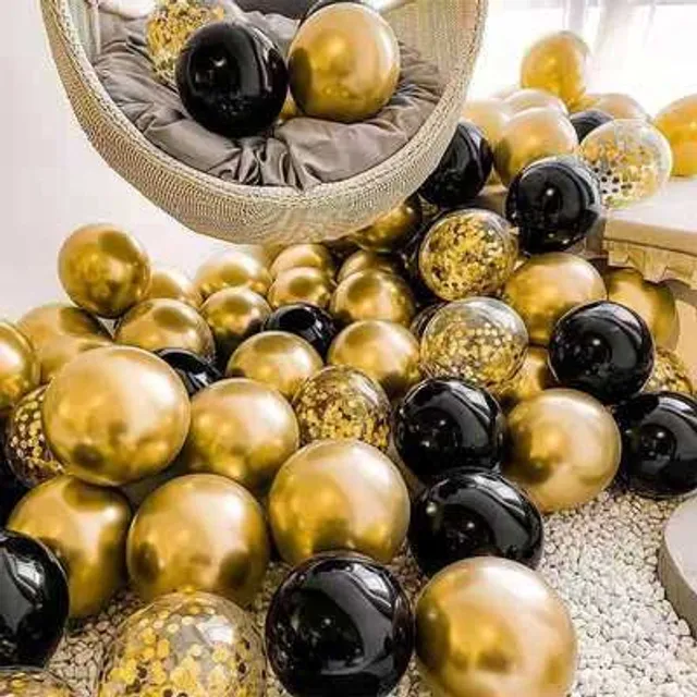 Gold metal latex balloons 12inch as-picture-20