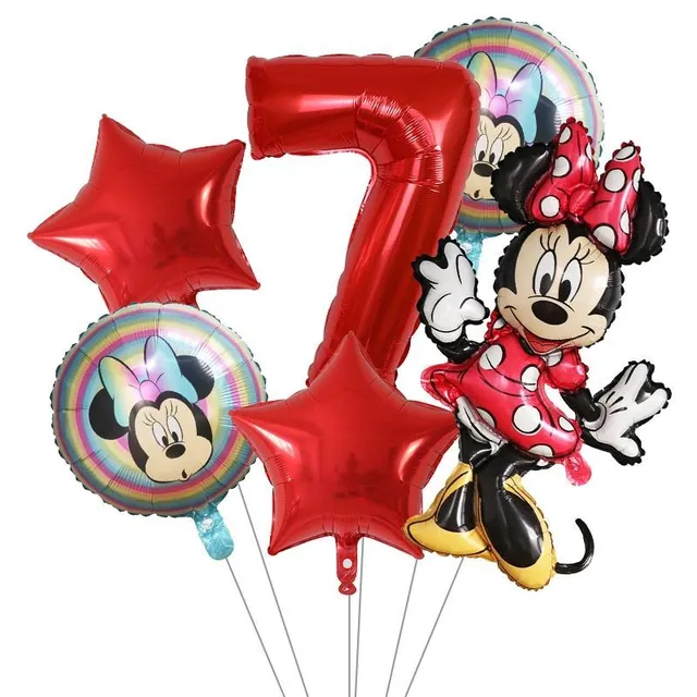 Baloane frumoase de aniversare gonflabile cu Mickey Mouse - 6 bucăți