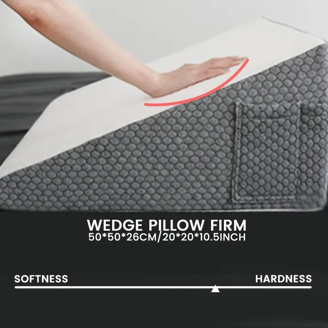 Sleeping wedge 3v1 with breathable air layer and memory foam, suitable for sleep, postoperative care and relief from heartburn.