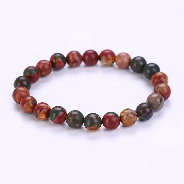 Colour bracelets made of lava stones