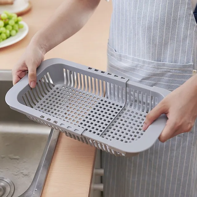 Kitchen sinking sieve into the sink