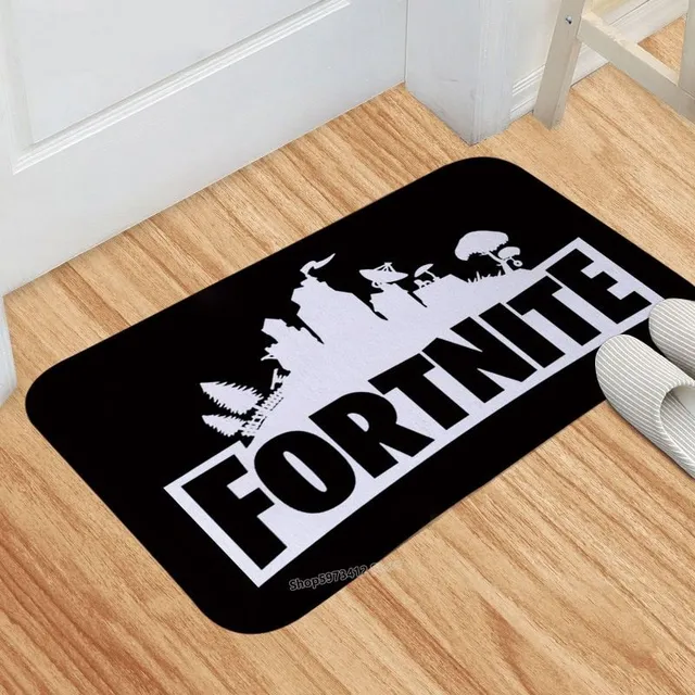 Stylish anti-slip mat with computer game motif