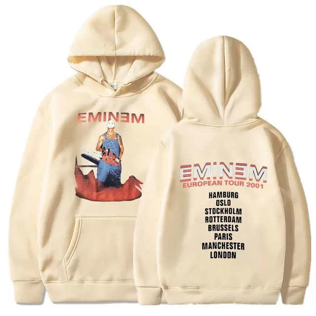 Trends sweatshirt with kangaroo and hood with print of known rapper EMINEM